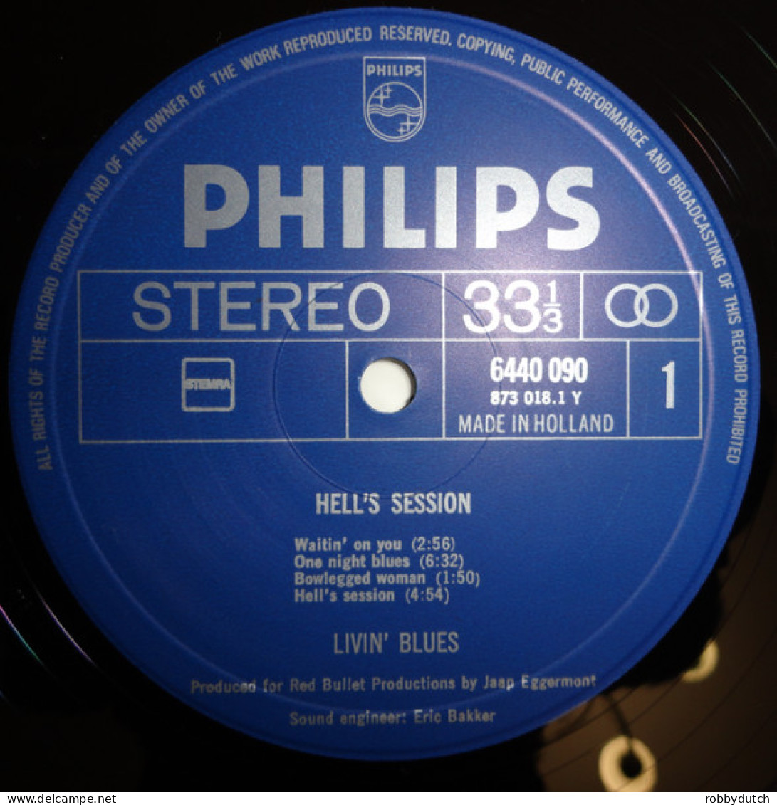 * LP *  LIVIN'  BLUES - HELL'S SESSION (Holland 1969 Reissue) - Blues