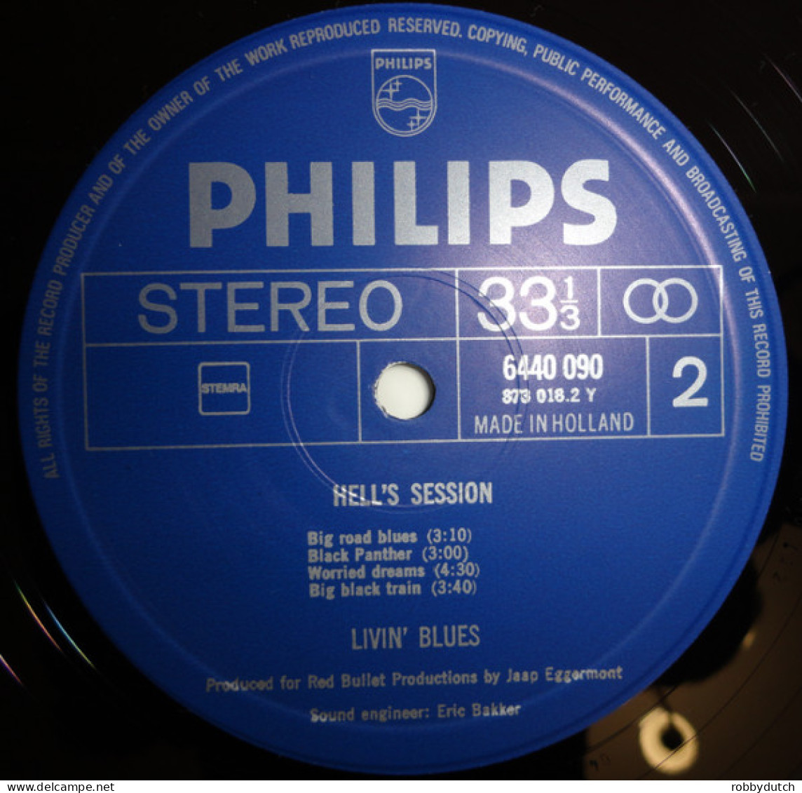 * LP *  LIVIN'  BLUES - HELL'S SESSION (Holland 1969 Reissue) - Blues