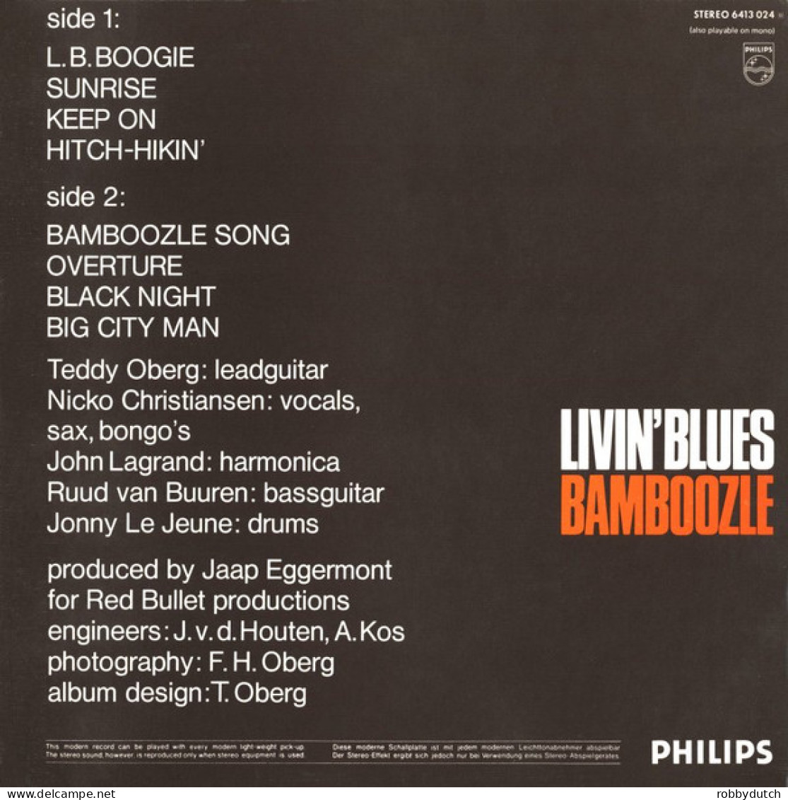 * LP *  LIVIN'  BLUES - BAMBOOZLE (Holland 1972 EX-) - Blues