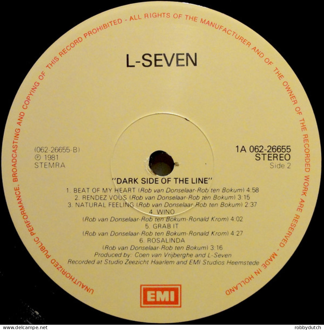 * LP *  L SEVEN - DARK SIDE OF THE LINE (Holland 1981 EX-) - Rock
