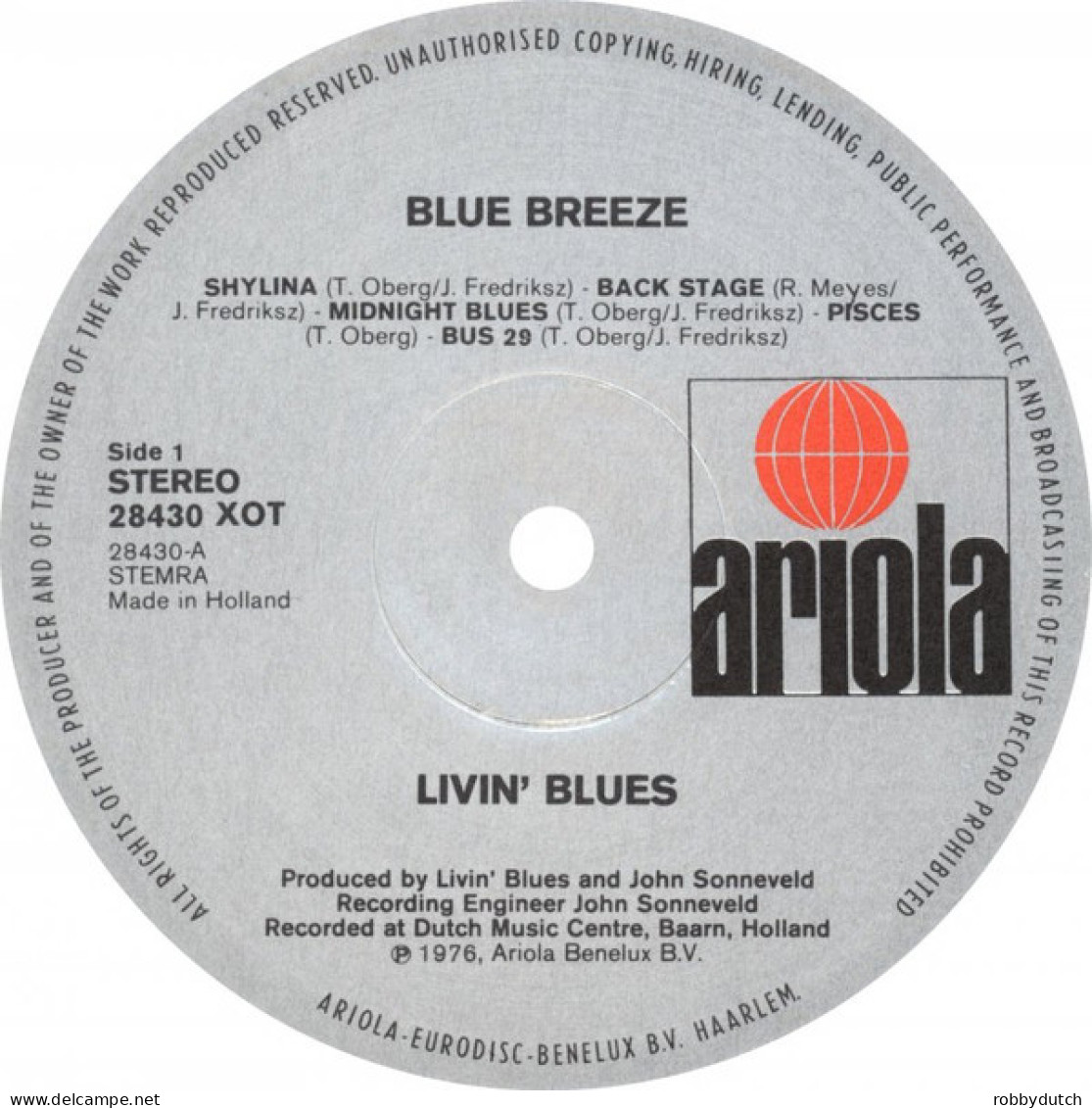 * LP *  LIVIN'  BLUES - BLUE BREEZE (Holland 1976) - Blues