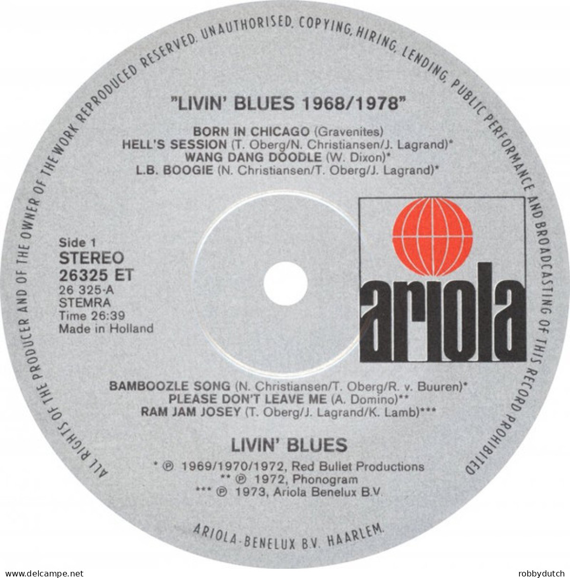 * LP *  LIVIN'  BLUES - 1968 - 1978 (Holland 1978)