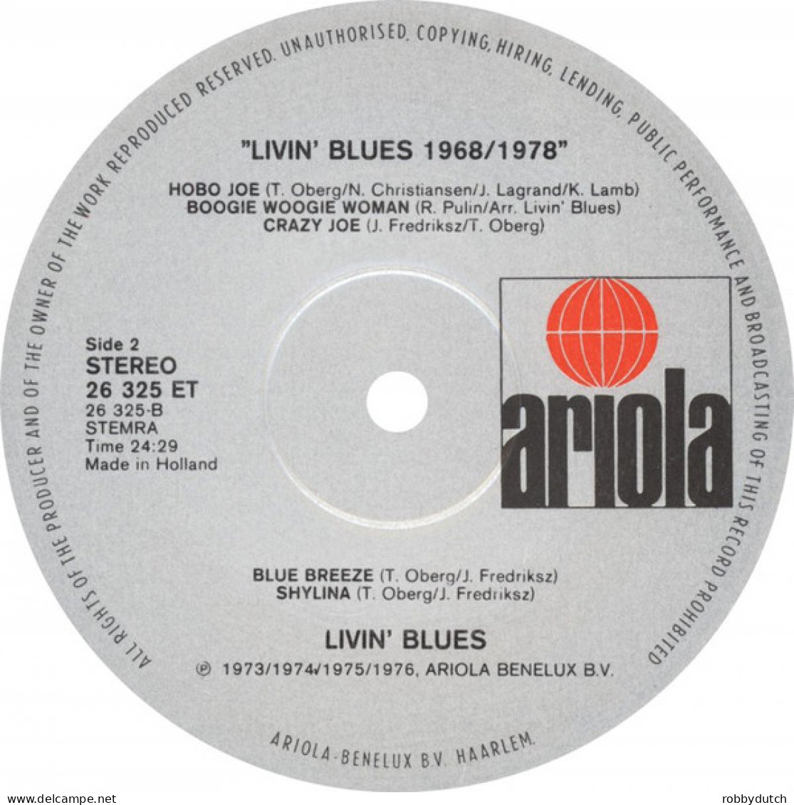 * LP *  LIVIN'  BLUES - 1968 - 1978 (Holland 1978)