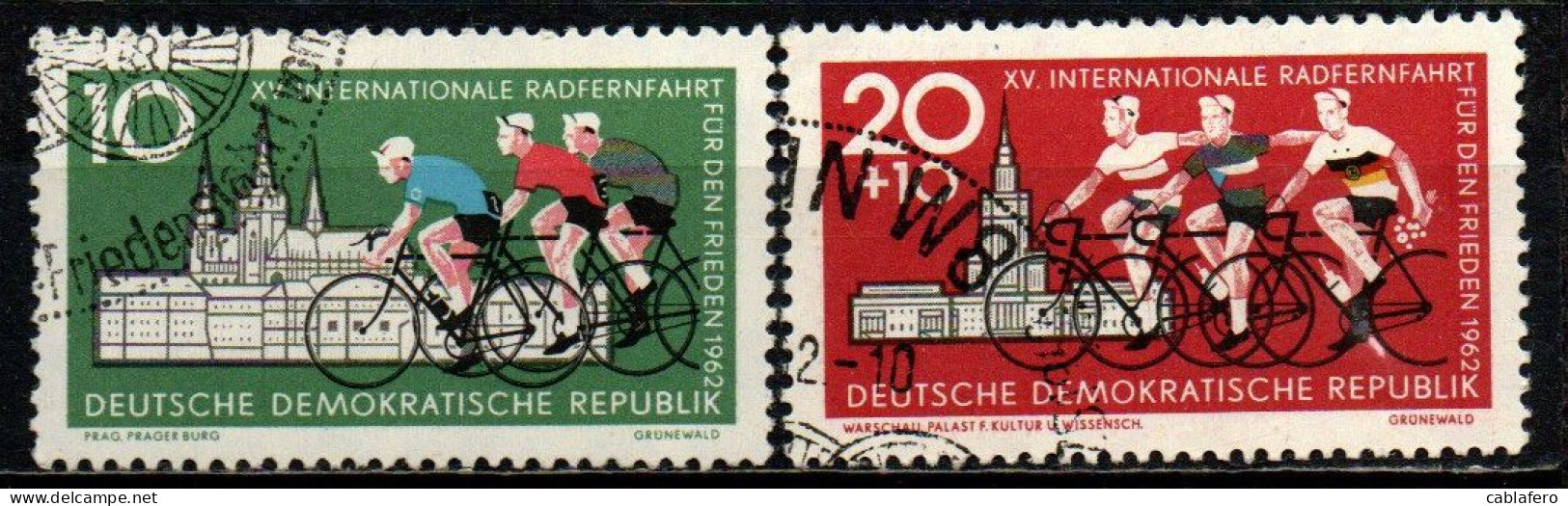 DDR - 1962 - CORSA CICLISTICA INTERNAZIONALE PER LA PACE BERLINO-PRAGA-VARSAVIA - USATI - Used Stamps