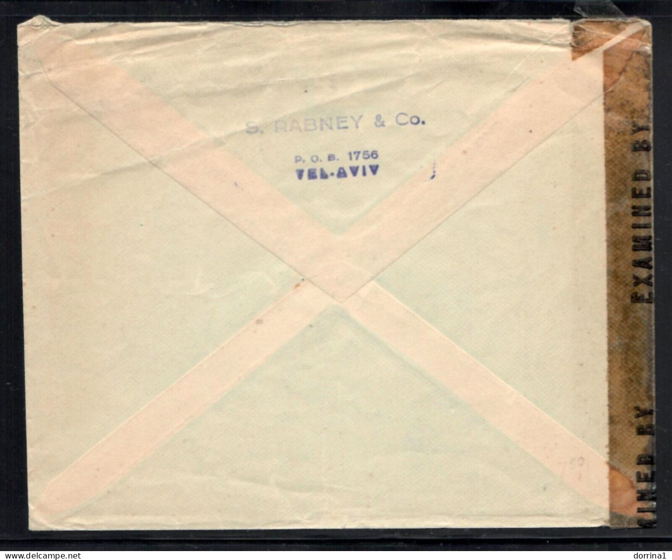 1943 Tel Aviv Palestine Mandate Censored Cover PASSED KK/31 To United States - Palestine