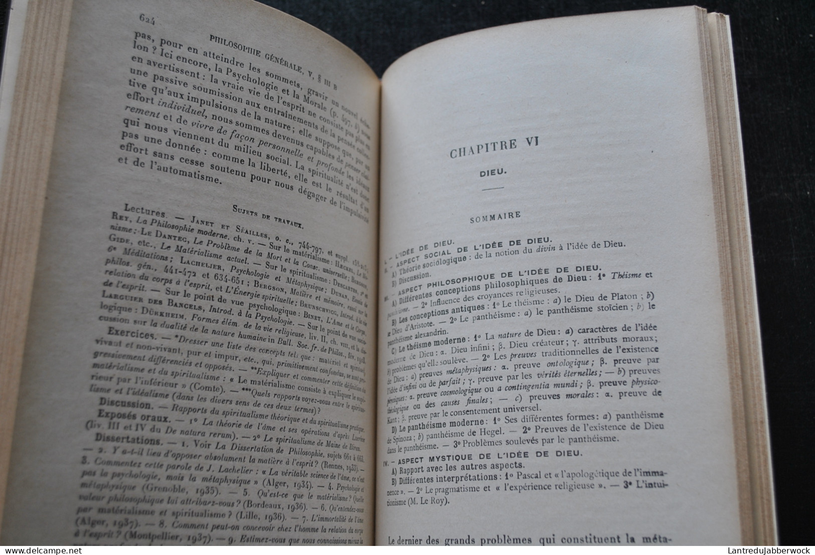 CUVILLIER Manuel de philosophie Tome II Complet en 3 vol Logique Morale Philo générale Reliure cuir signée HOTAT ET FILS