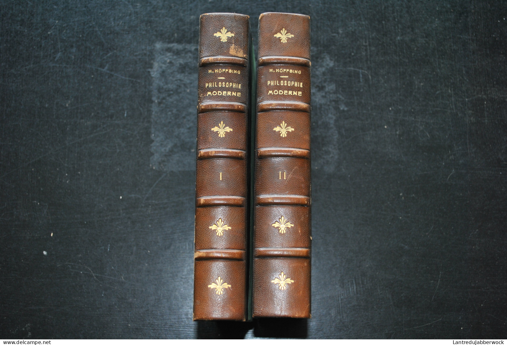 Harald HOFFDING Histoire De La Philosophie Moderne Félix ALCAN COMPLET En 2T. Reliure Cuir Non-signée (HOTAT ET FILS ?) - Psychologie/Philosophie