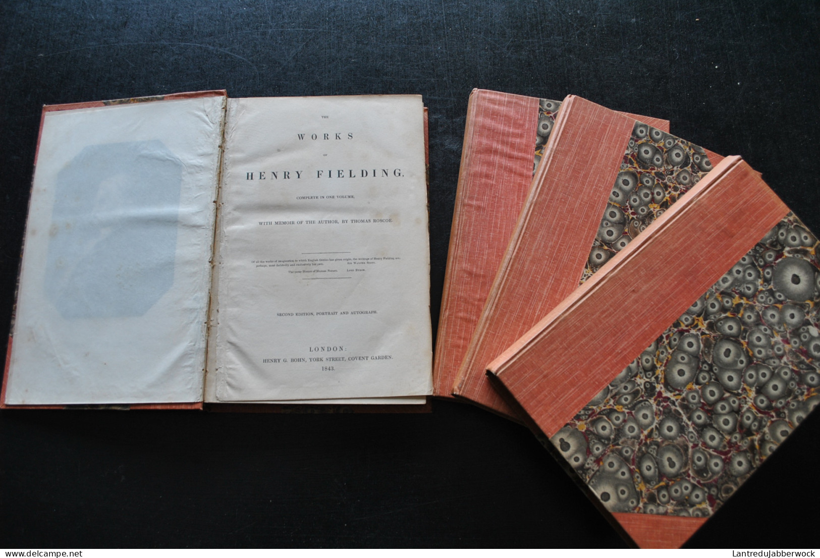 The Works Of Henry FIELDING Complete In One Volume With Memoir Of The Author By Thomas ROSCOE Henry G. BOHN 1843 2nd Ed. - Littéraire