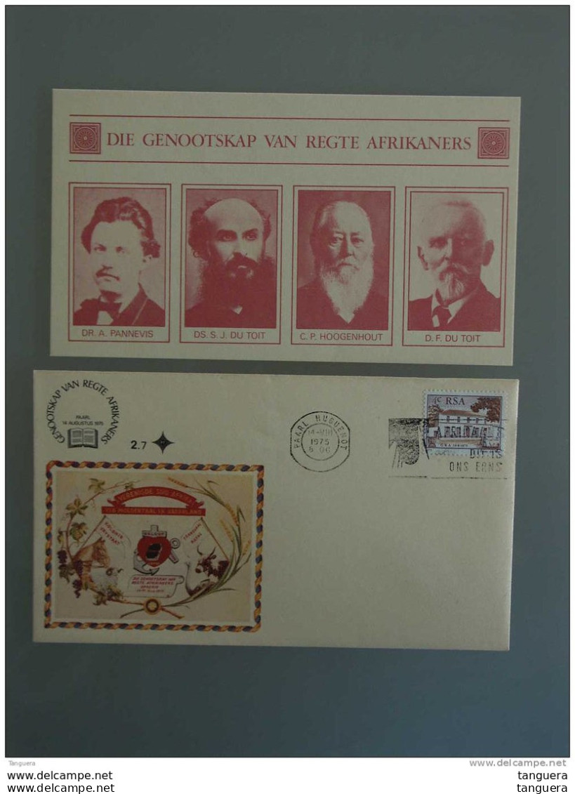 Zuid Afrika South Africa Afrique Du Sud RSA FDC 1975 2.7 Genootskap Regte Afrikaners, Movement Pour La Langue Yv 388 - FDC
