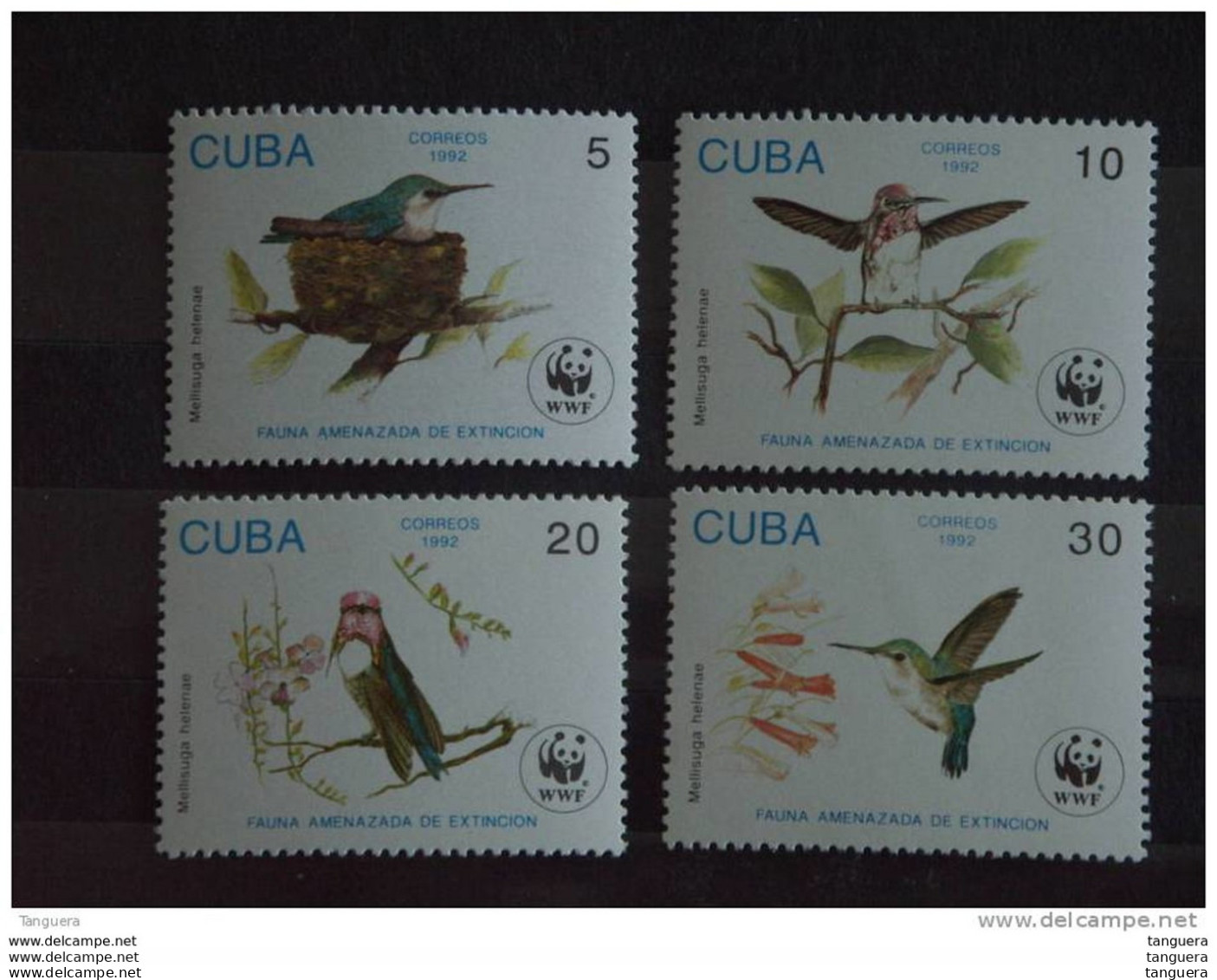 Cuba 1992 WWF Faune Menacée D'extinction Vogels Oiseau-mouche Birds Yv 3224-3227 MNH ** - Ongebruikt