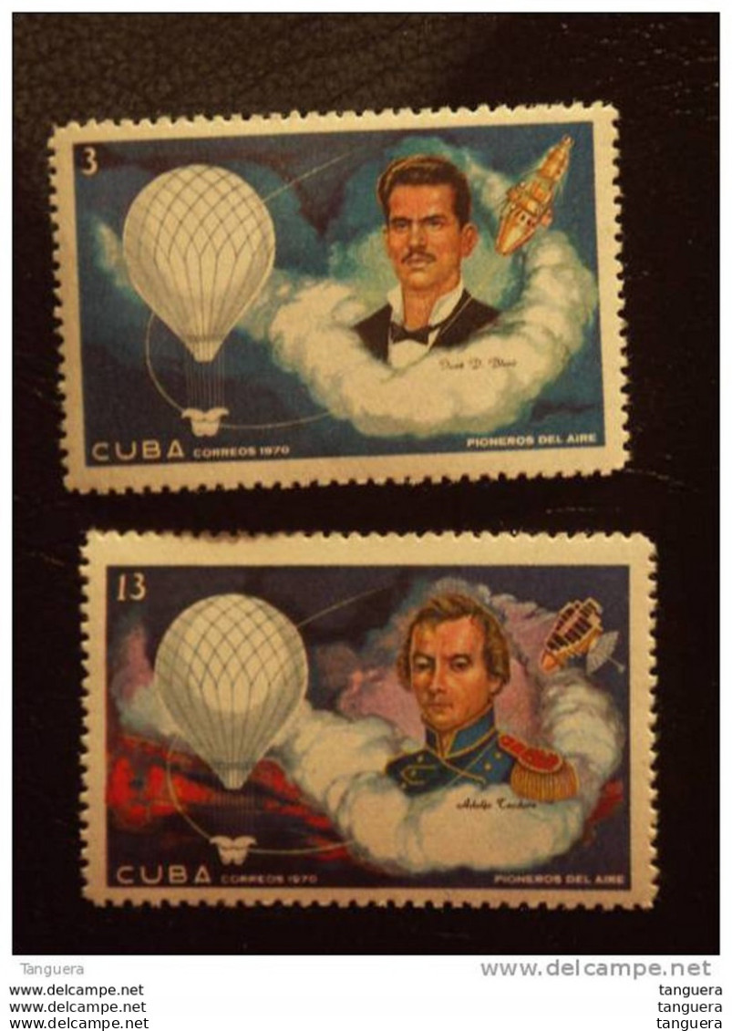 Cuba 1970 Pionniers De L'air José Blino Adolfo Théodore Ballons Montgolfier Luchtballon Yv 1397-1398 MNH ** - Unused Stamps