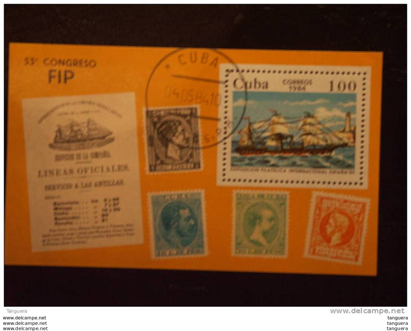 Cuba 1984 EXPO Espagna '84 Ancien Paquebot Des Lignes Espagne-Antilles Yv BF 81 O - Hojas Y Bloques