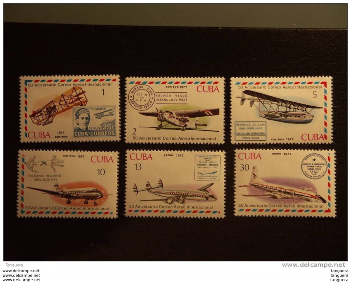 Cuba 1977 Anniversaire De La Révolution Avions Vliegtuigen Yv 2026-2029 + LP PA 265-266 MNH ** - Nuevos