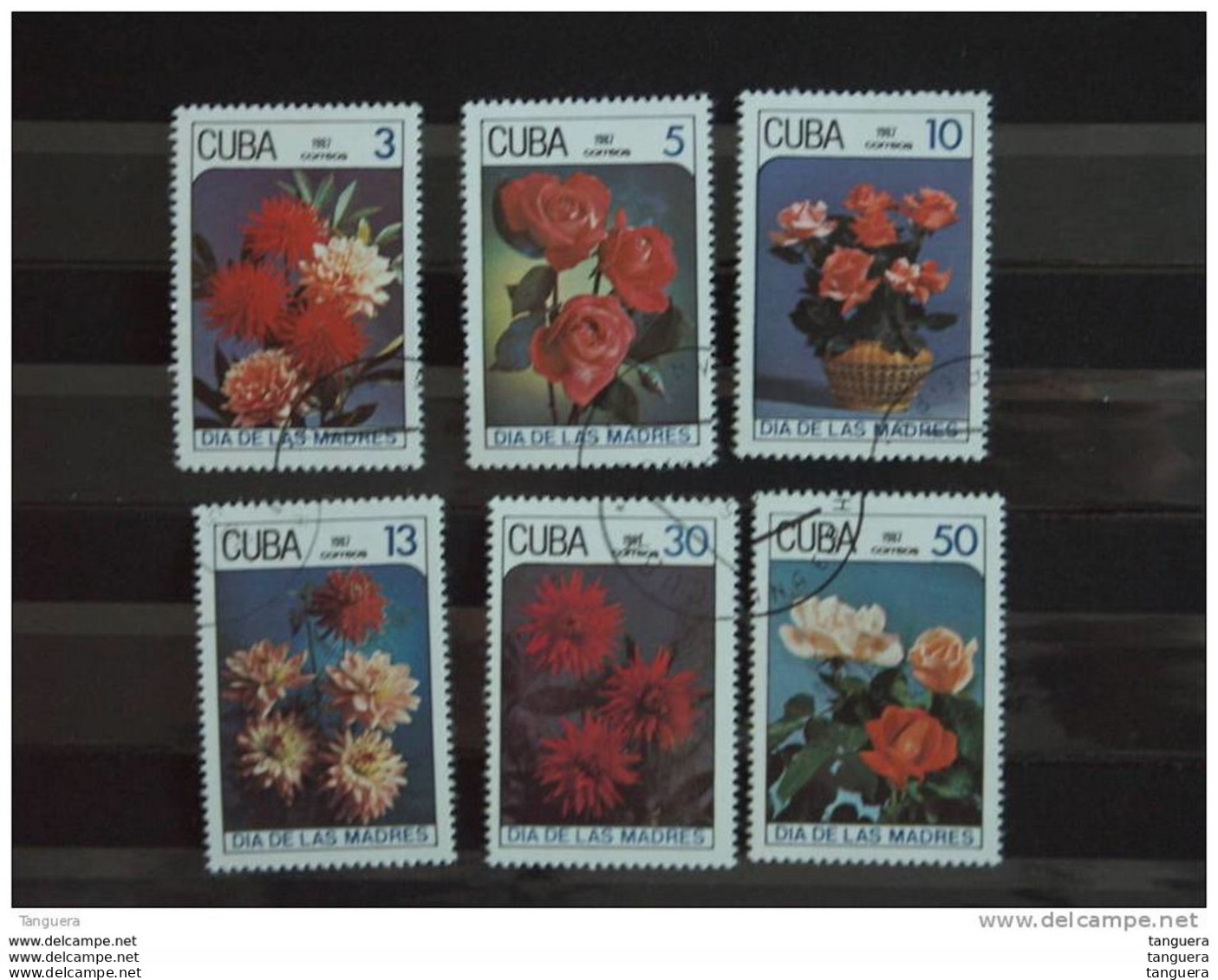 Cuba 1987 Fleurs Diverses Dahlias Roses Yv 2762-2767 O - Usati