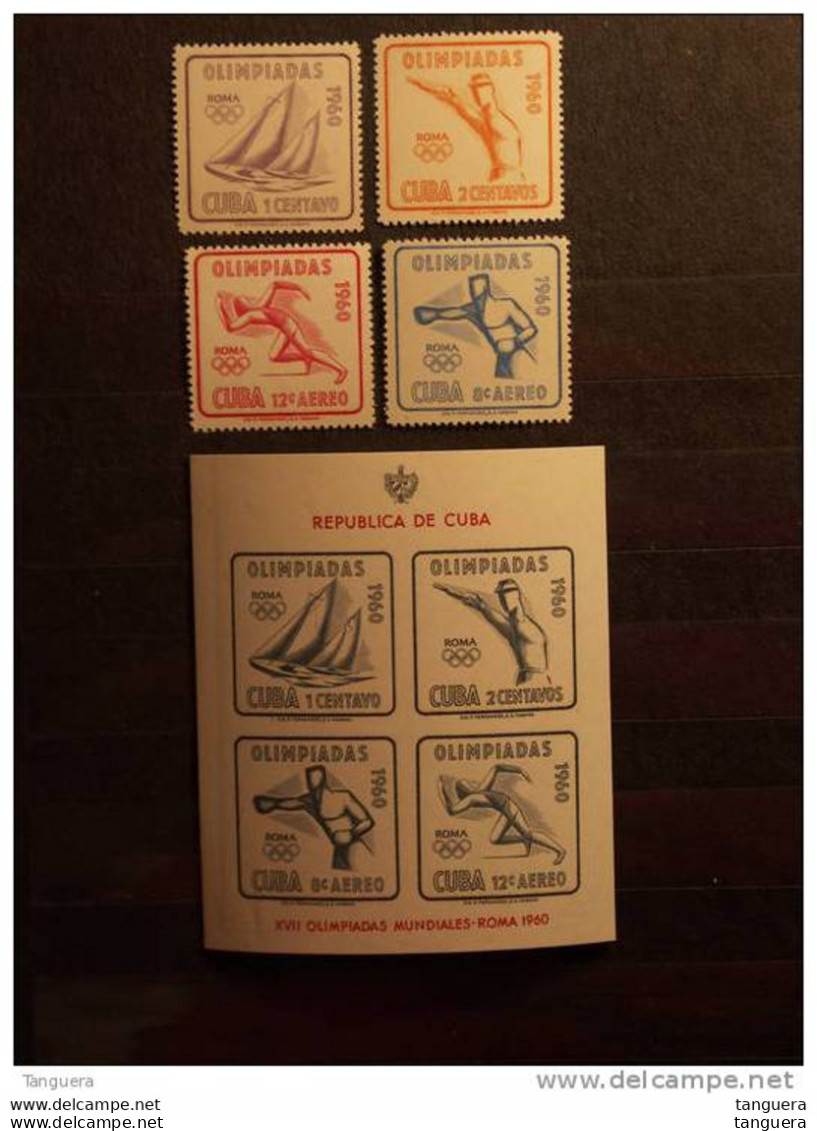 Cuba 1960 Jeux Olympiques De Rome Yv 523-533  + LP PA 212-213 + Bloc 17 MH * Scharnière - Unused Stamps