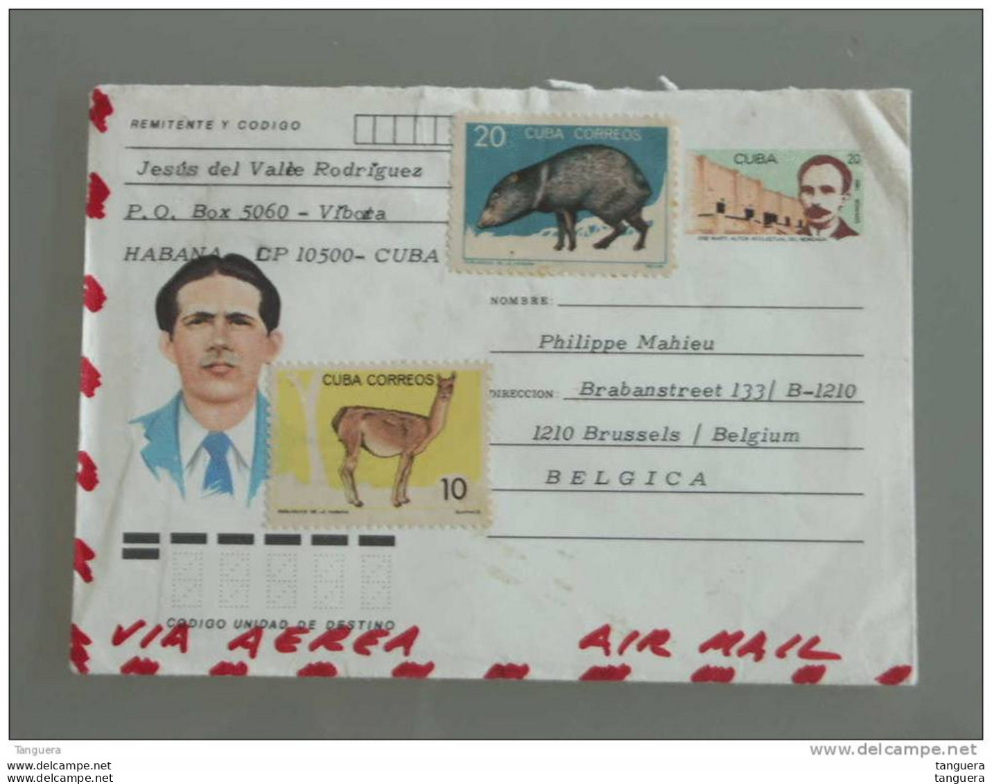 Cuba 1986 Brief Omslag Enveloppe Lettre Cover Entier Animaux - Lettres & Documents