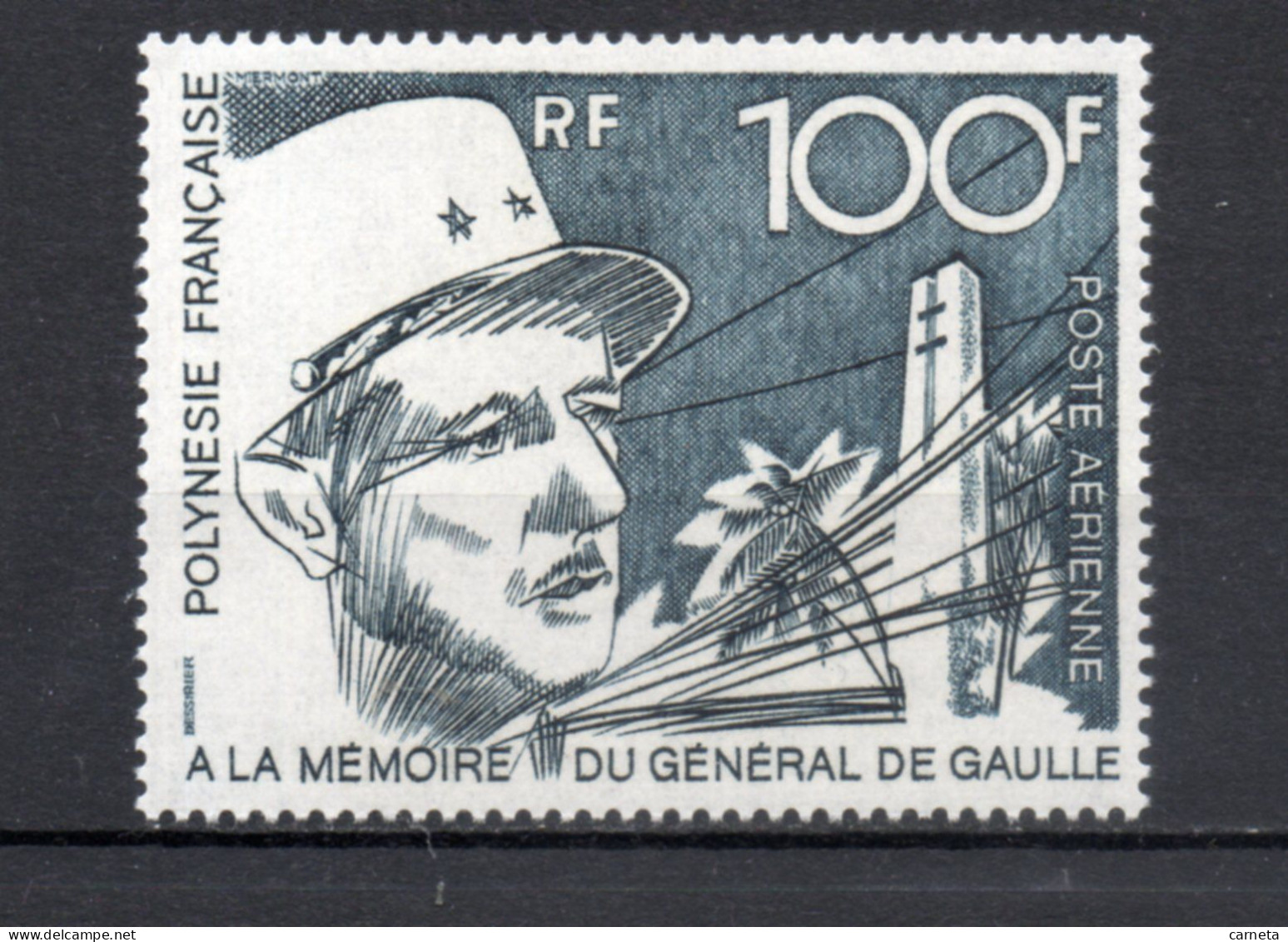 POLYNESIE  PA  N°  70   NEUF SANS CHARNIERE COTE  78.00€    GENERAL DE GAULLE - Unused Stamps