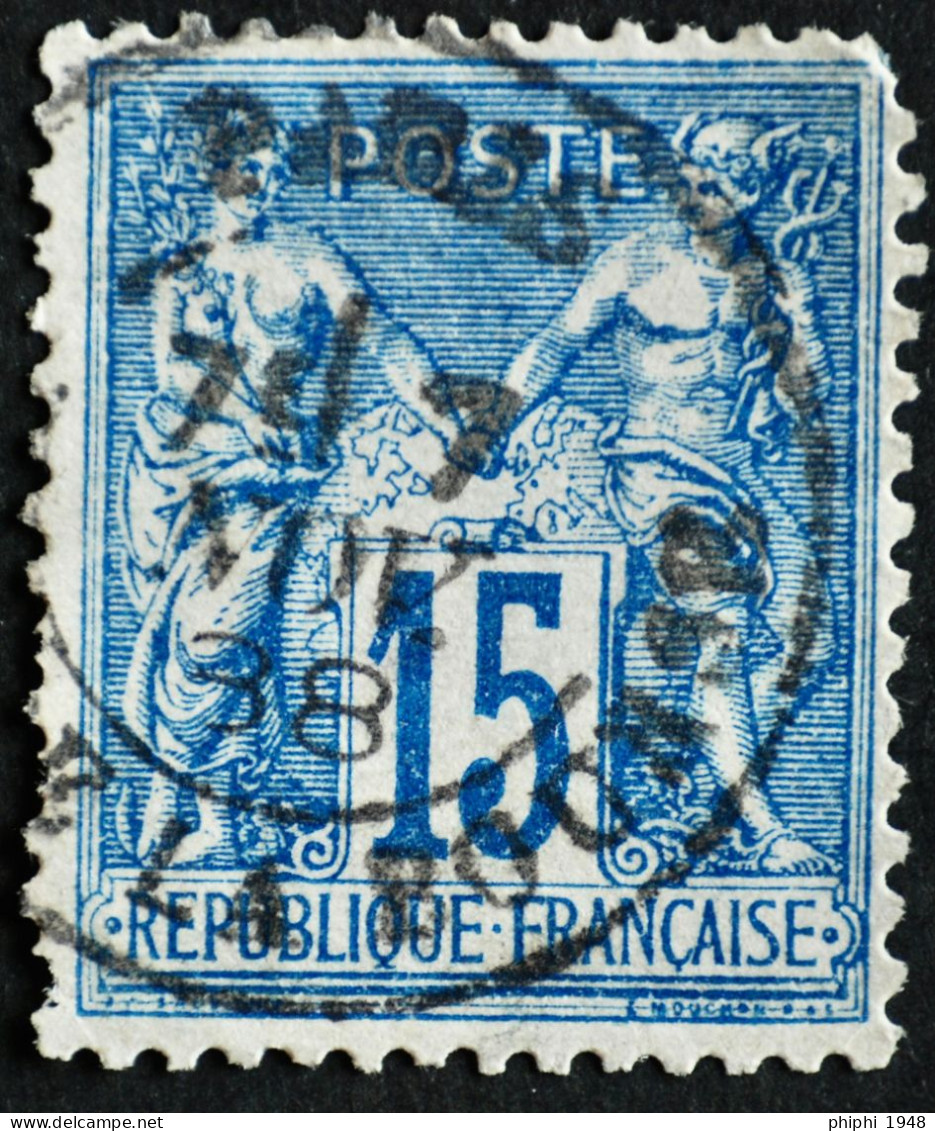 -Sage    Obl   :        BUREAUX De QUARTIER De PARIS. PL DE LA BOURSE 1888. - 1876-1898 Sage (Tipo II)