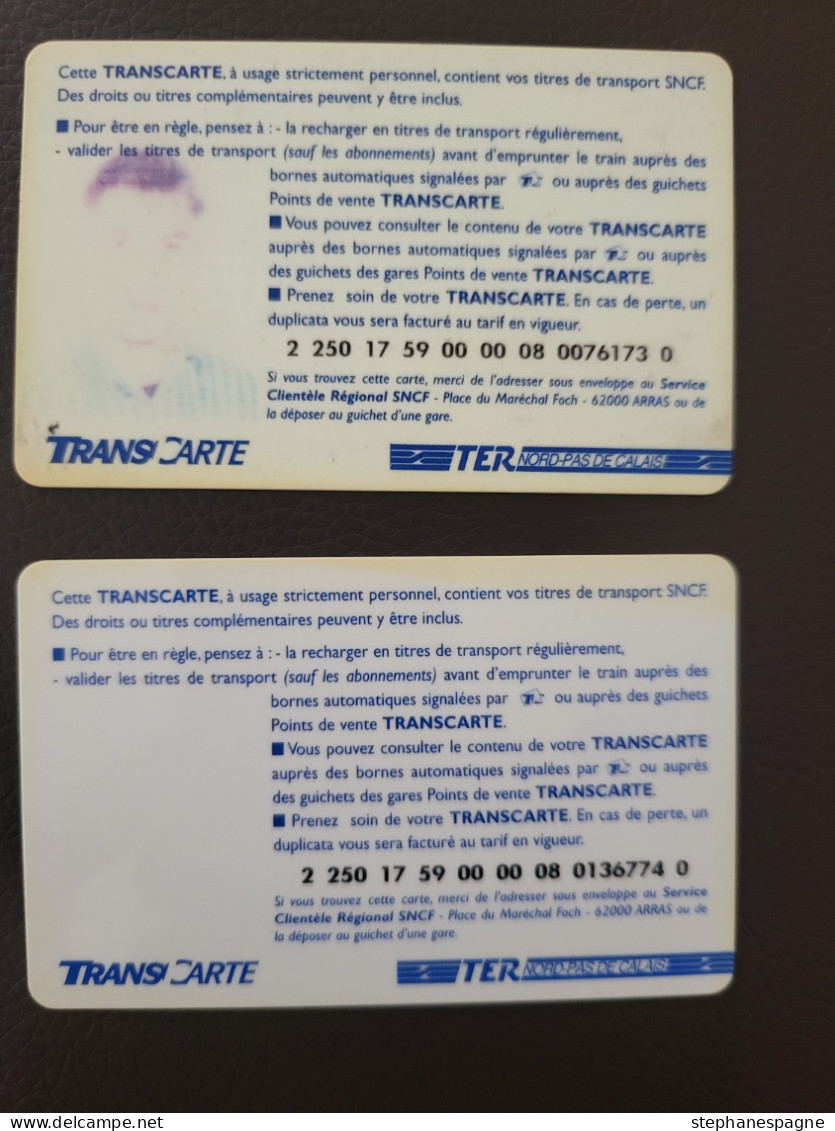 2 CARTES A PUCE TRANSCARTE SNCF - Autres & Non Classés