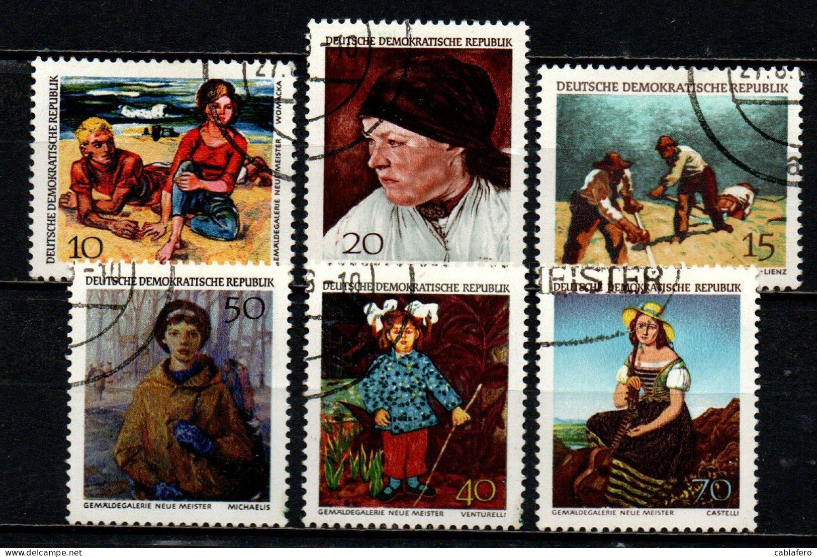DDR - 1968 - PINACOTECA STATALE DI DRESDA: QUADRI DELLA GALLERIA DEI NUOVI MAESTRI - USATI - Used Stamps