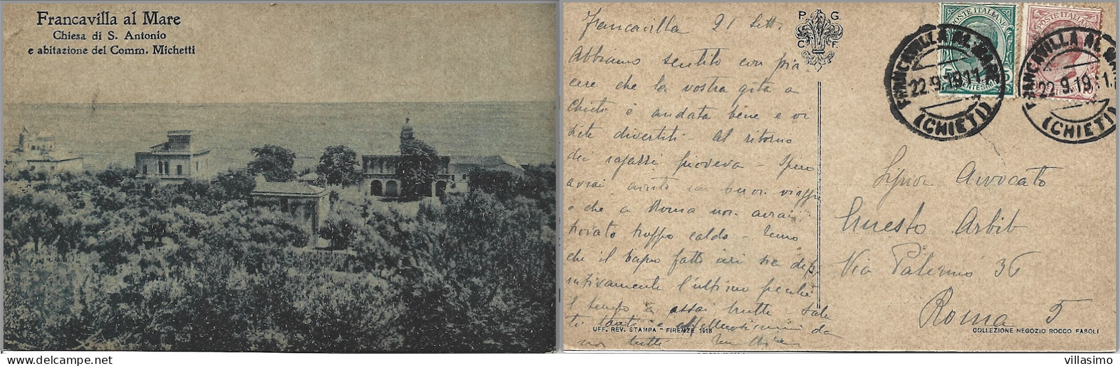 Abruzzo - Chieti - Francavilla A Mare - Chiesa Di S. Antonio E Abitazione Del Comm. Michetti - V. 1911 - Chieti