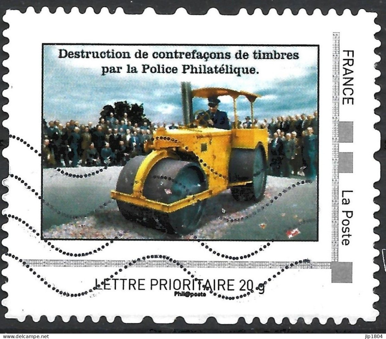 Montimbramoi Destruction De Contrefaçons De Timbres Par La Police Philatélique - Lettre Prioritaire - Timbre Sur Support - Usati