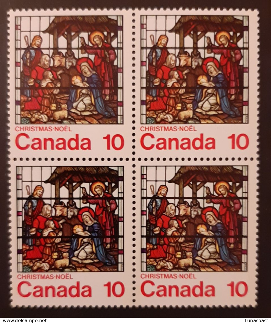 Canada 1976 MNH Sc #698**  4 X 10c Block, Christmas 1976 - Neufs