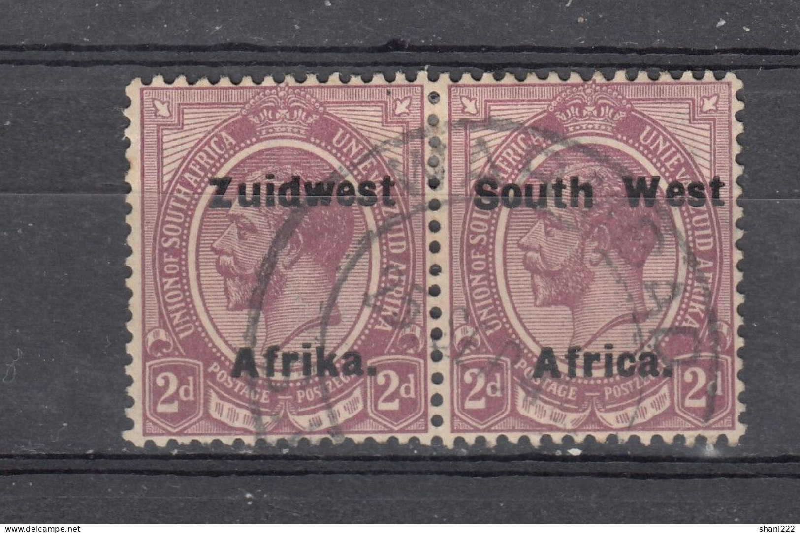 South West Africa 1924 - Overprinted 2d. Pair, Vf Used (e-718) - Afrique Du Sud-Ouest (1923-1990)