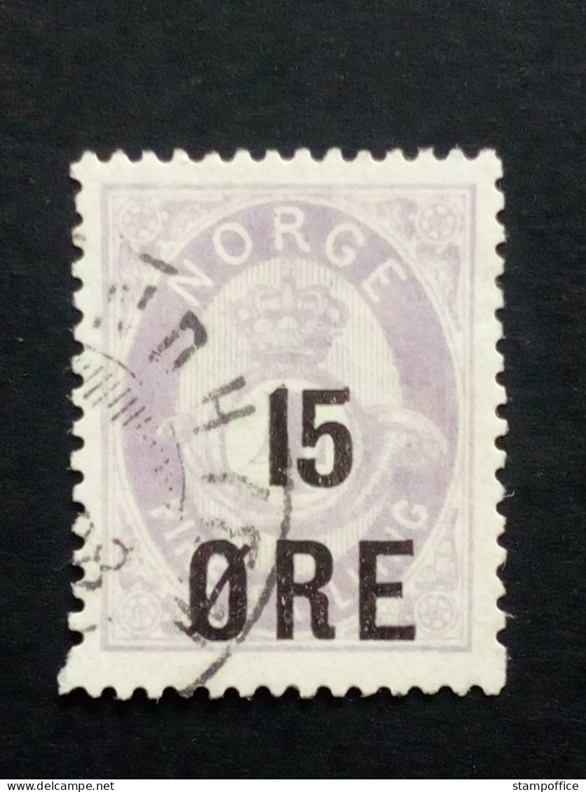 NORWEGEN MI-NR. 70 B GESTEMPELT(USED) POSTHORN MIT AUFDRUCK 1908 - Oblitérés