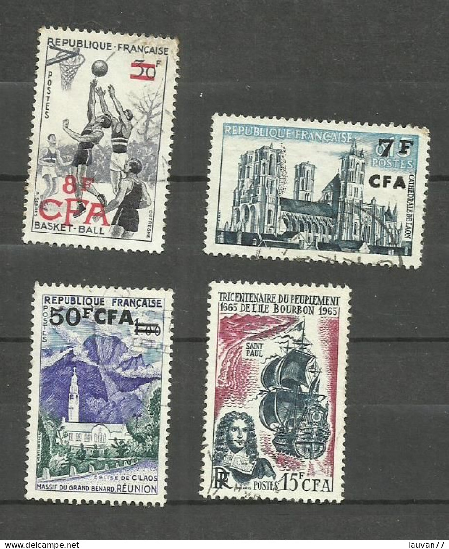 Réunion N°326, 347, 352A, 365 Cote 4.50€ - Used Stamps