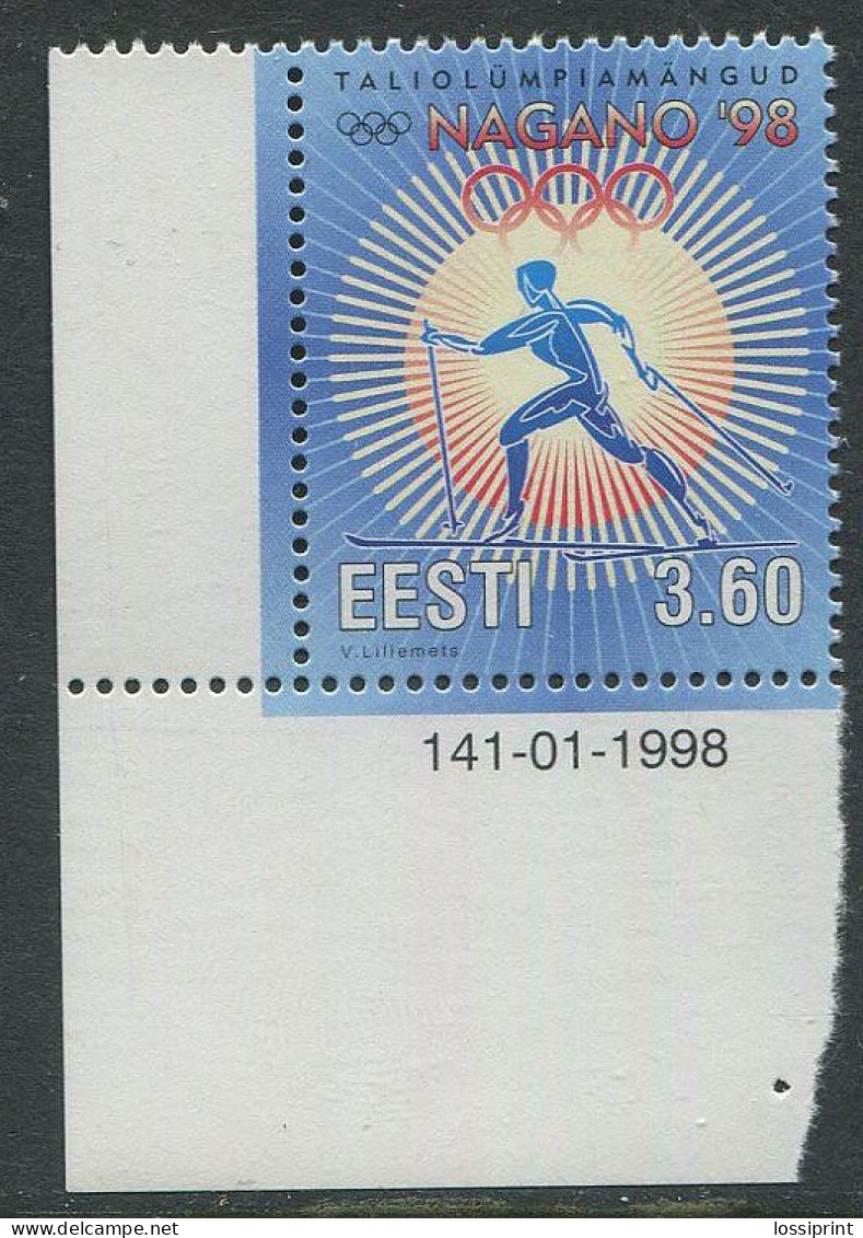 Estonia:Unused Stamp Nagano Olympic Games, 1998, MNH, Corner - Hiver 1998: Nagano