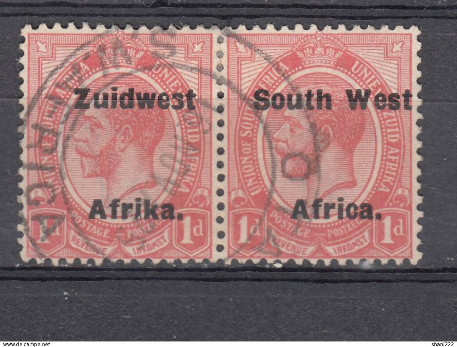 South West Africa 1924 - Overprinted 1d. Pair, Vf Used (e-719) - Südwestafrika (1923-1990)