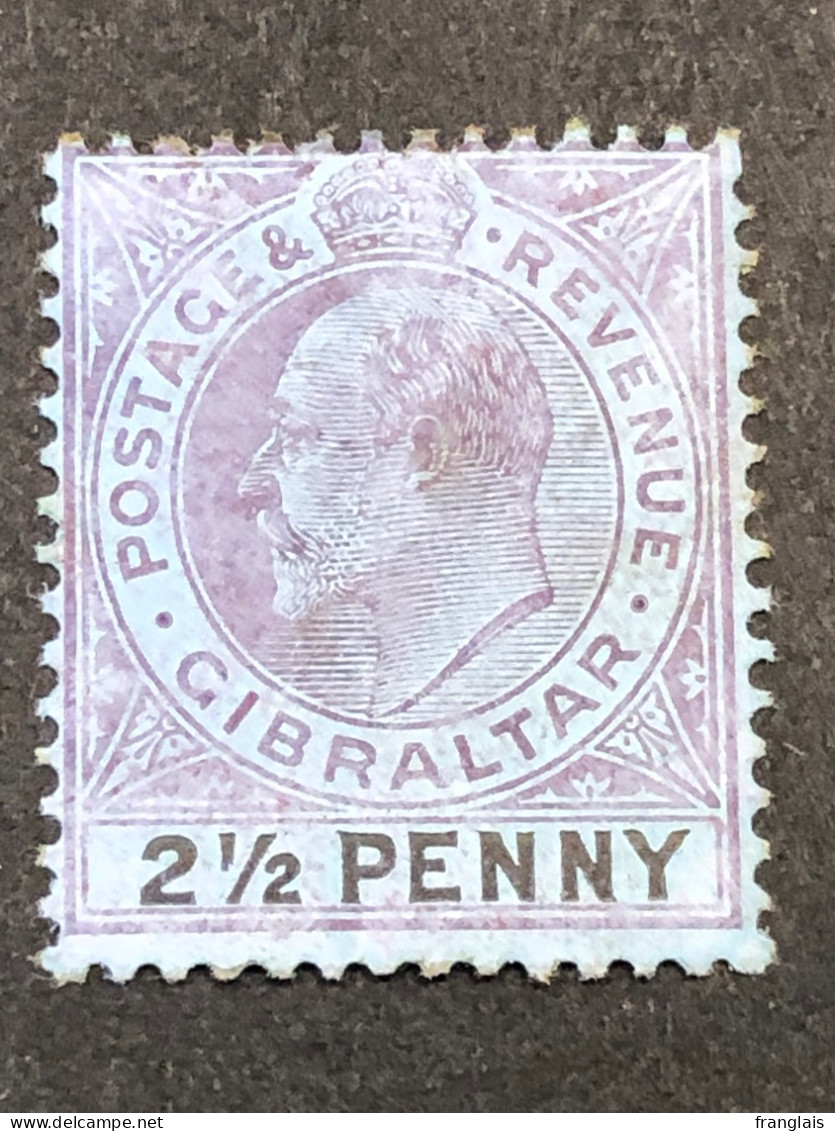 SG 49  2 1/2d Dull Purple On Blue MH* Toning On Gum - Gibraltar