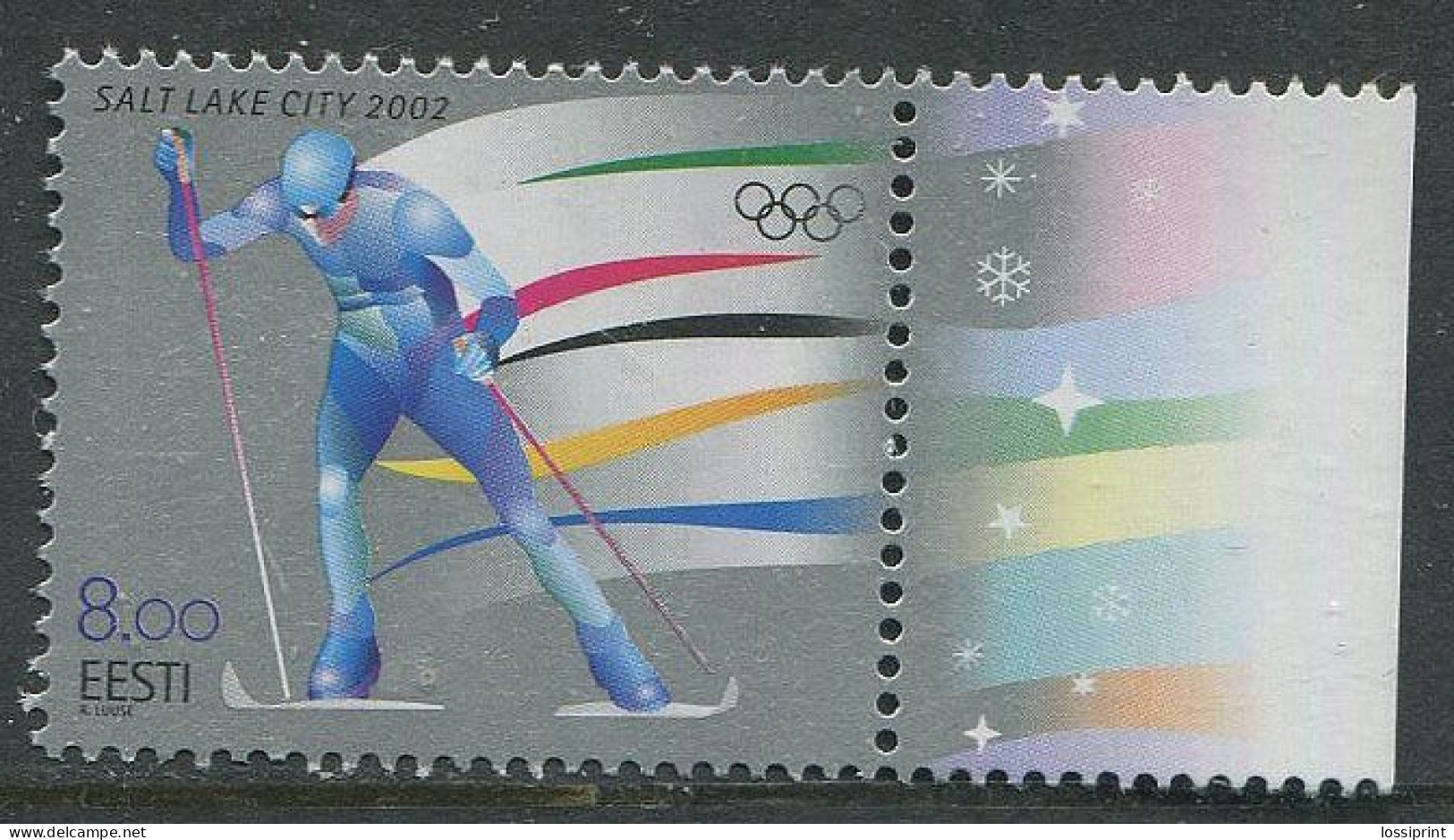 Estonia:Unused Stamp Salt Lake City Olympic Games, 2002, MNH - Inverno2002: Salt Lake City