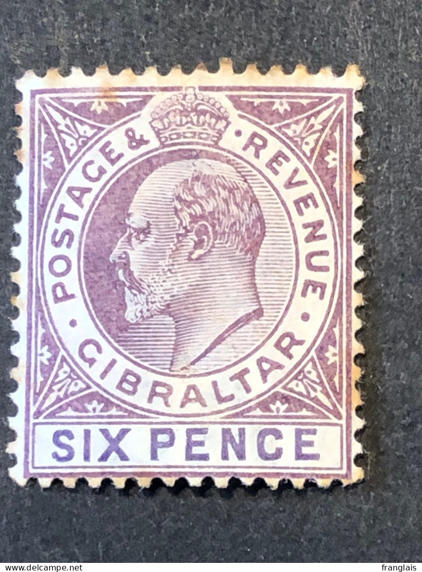 SG 50. 6d Dull Purple And Violet MH* Toning On Gum - Gibraltar