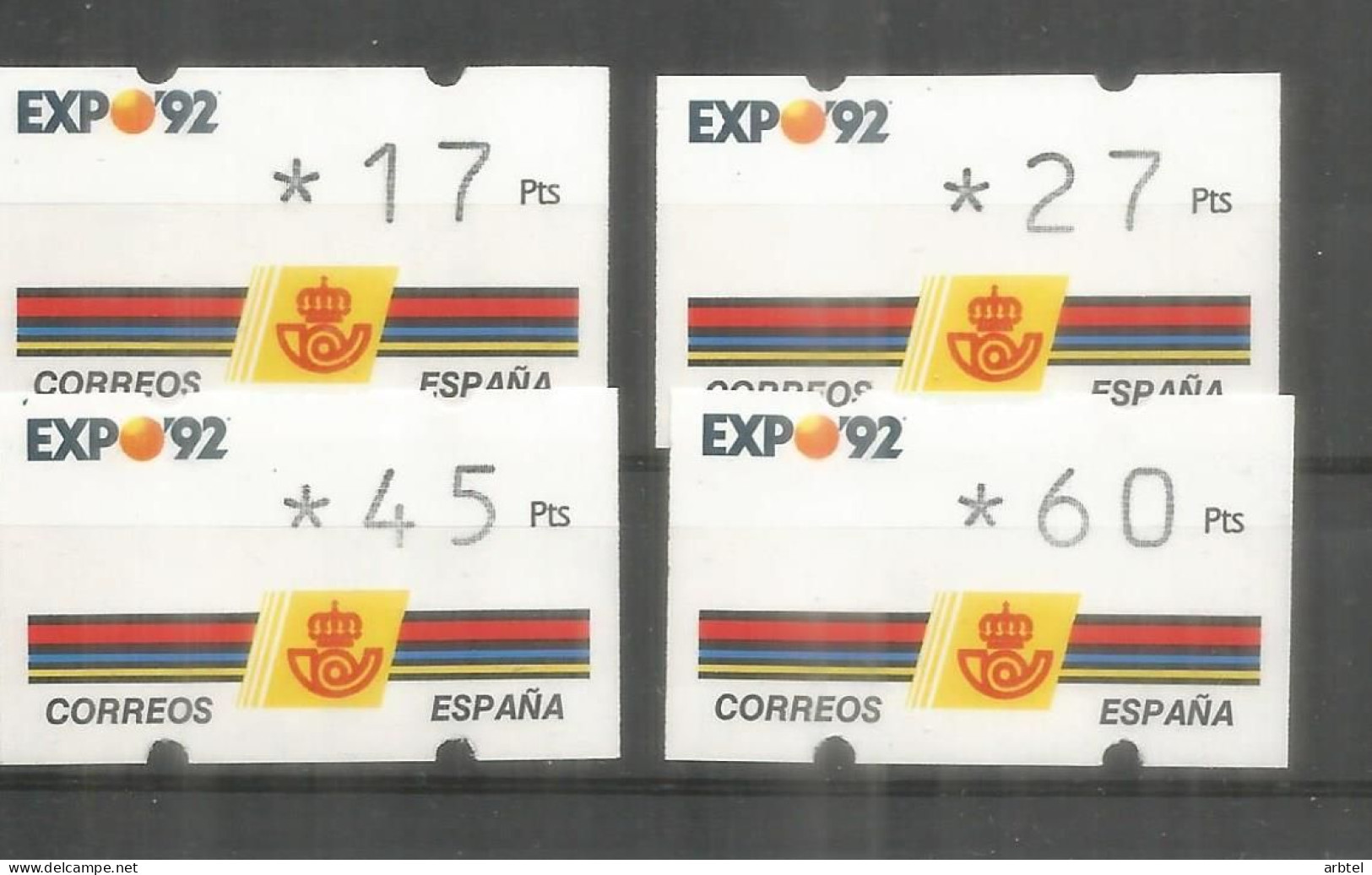 ESPAÑ ATM KLUSSENDORF EXPO 92 SEVILLA 3 DIGITOS 4 VALORES - 1992 – Sevilla (España)