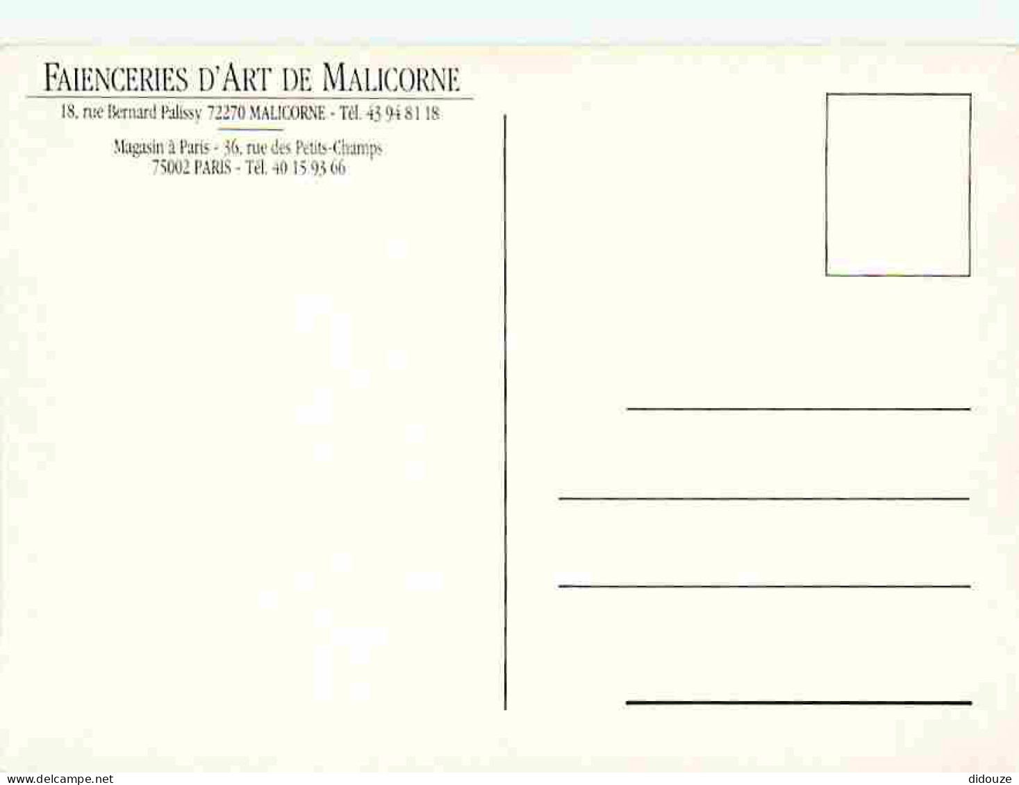 72 - Malicorne - Faiencerie D'Art De Malicorne - Art - Illustration - Carte Neuve - CPM - Voir Scans Recto-Verso - Malicorne Sur Sarthe