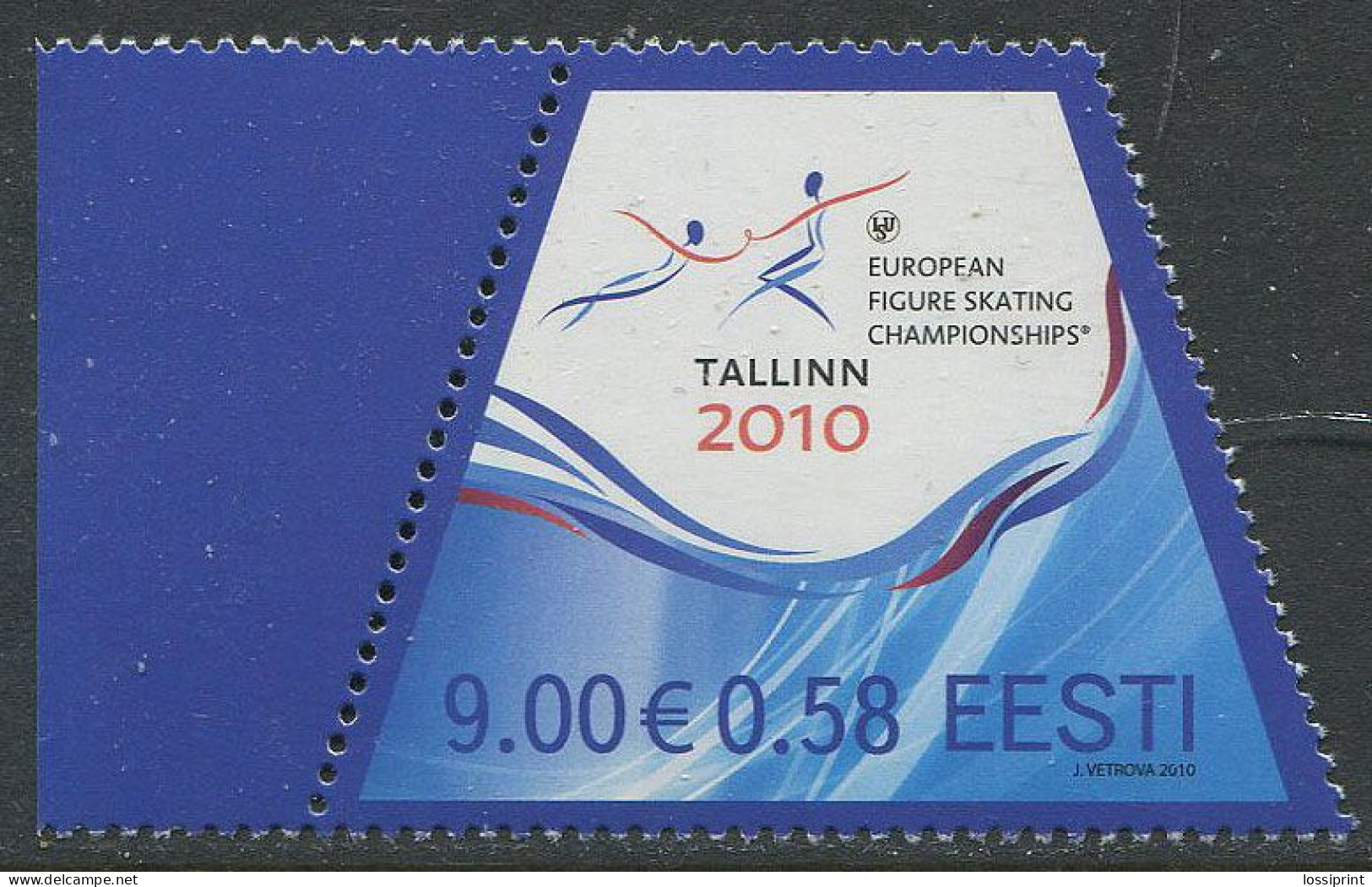 Estonia:Unused Stamp European Figure Skating Championships, 2010, MNH - Patinaje Artístico
