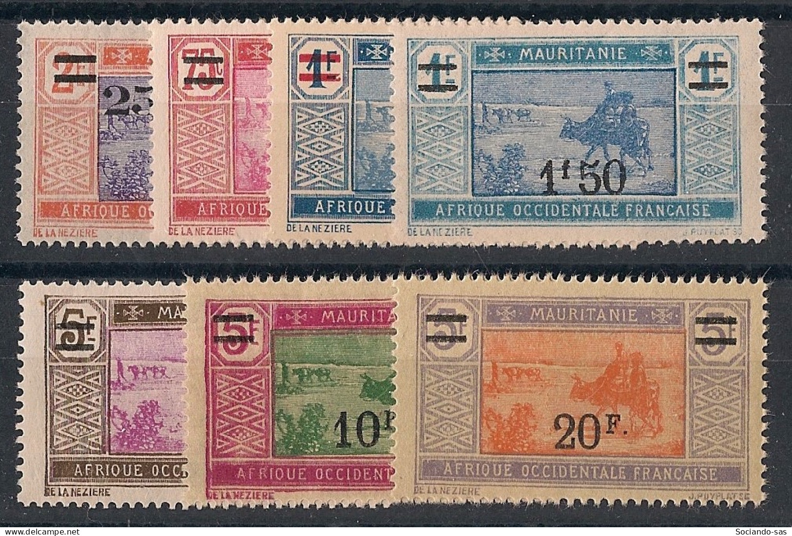 MAURITANIE - 1924-27 - N°YT. 50 à 56 - Série Complète - Neuf Luxe ** / MNH / Postfrisch - Unused Stamps