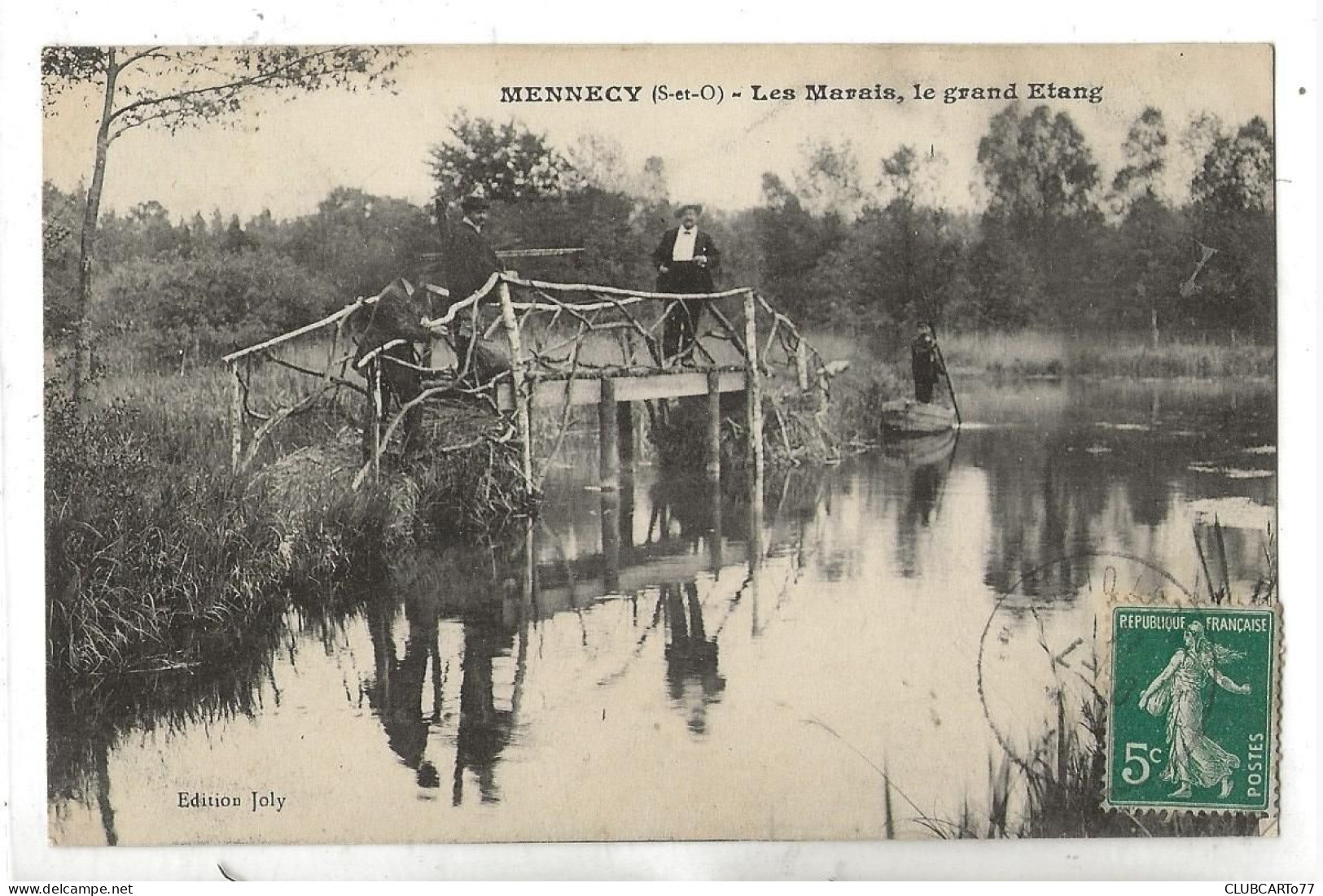 Mennecy (91) : Le Pont En Bois Sur Le Grand Etang Du Lieu Dit "Le Marais" En 1907 (animé)  PF. - Mennecy