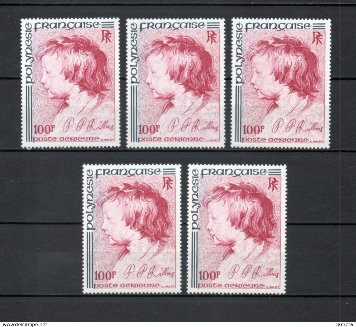 POLYNESIE PA  N°  129  CINQ EXEMPLAIRES   NEUFS SANS CHARNIERE COTE  65.00€   PEINTRE TABLEAUX RUBENS ART - Unused Stamps