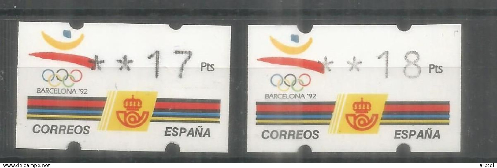 ESPAÑA ATM KLUSSENDORF JUEGOS OLIMPICOS BARCELONA 92 4 DIGITOS 2 VALORES - Ete 1992: Barcelone