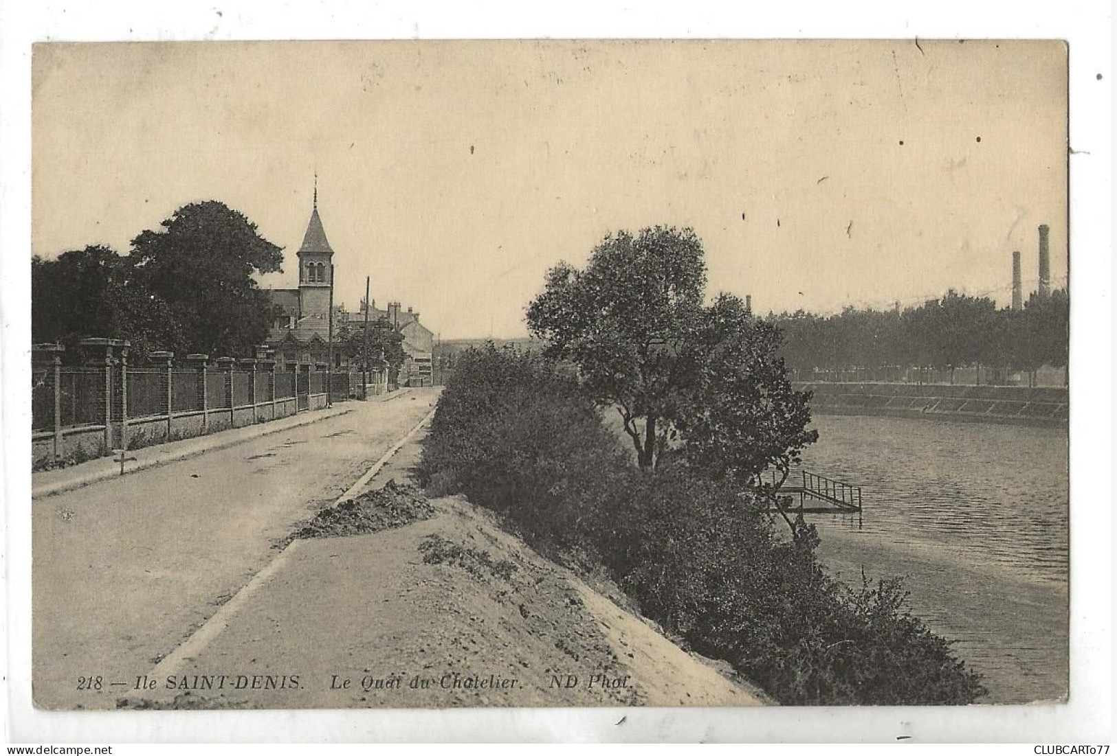 L'Île-Saint-Denis (93) : La Rue Du Quai Du Chatelier Env 1910 (ETAT) PF. - L'Ile Saint Denis