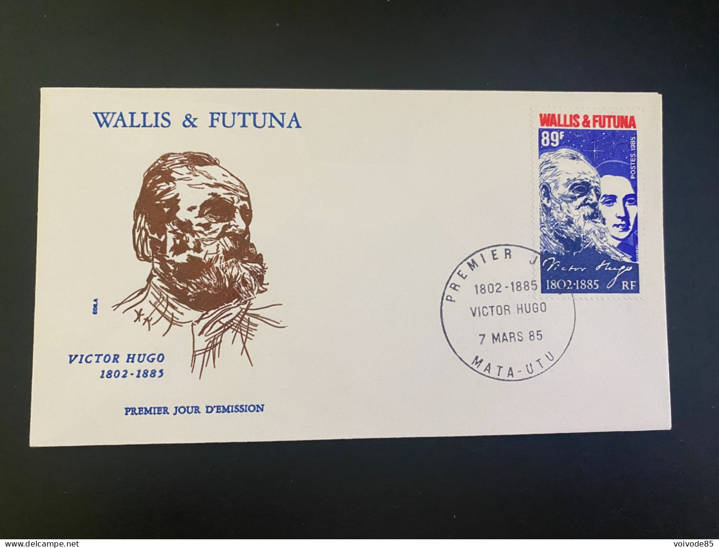 Enveloppe 1er Jour "Victor Hugo" 07/03/1985 - 329 - Wallis Et Futuna - FDC