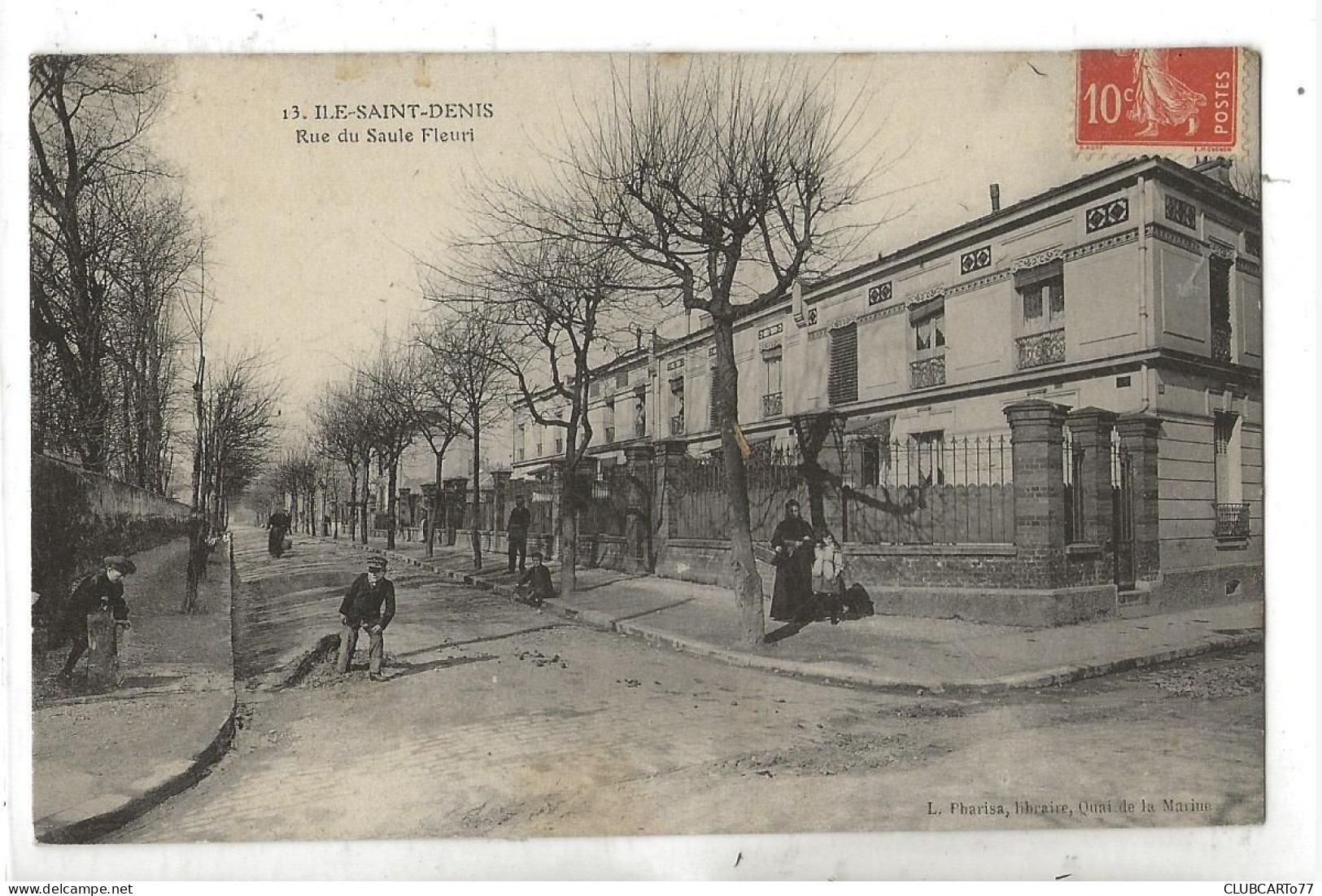 L'Île-Saint-Denis (93) : La Rue Du Saule Fleuri Env 1908 (animé) PF. - L'Ile Saint Denis