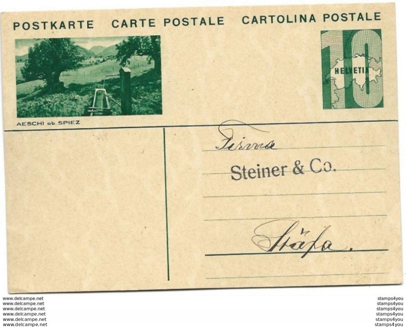 103 - 6 - Entier Postal Neuf  Avec Adresse - Illustration "Aeschi Ob Spiez" - Entiers Postaux
