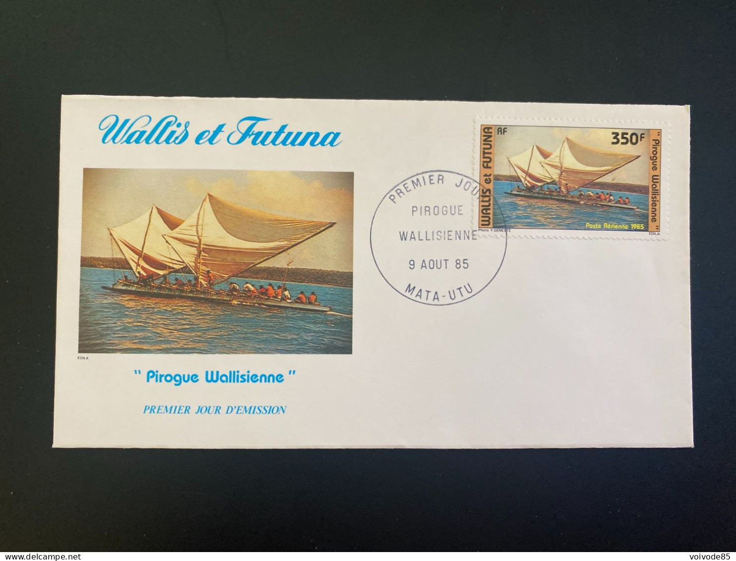 Enveloppe 1er Jour "Pirogue Walisienne" 09/08/1985 - PA145 - Wallis Et Futuna - Bateaux - FDC