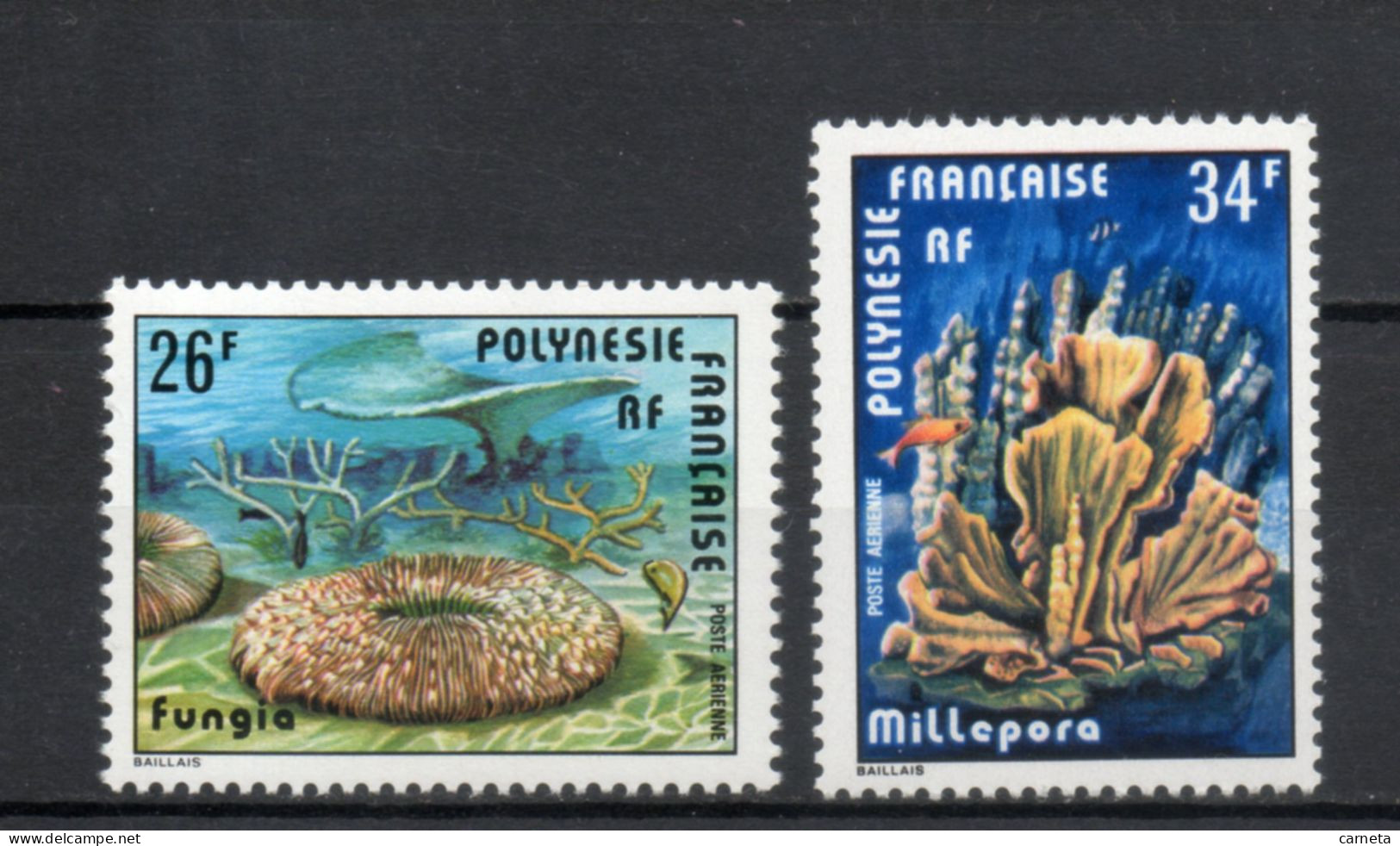POLYNESIE  PA  N°  138 + 139   NEUFS SANS CHARNIERE COTE  4.60€    CORAUX ANIMAUX FAUNE - Unused Stamps