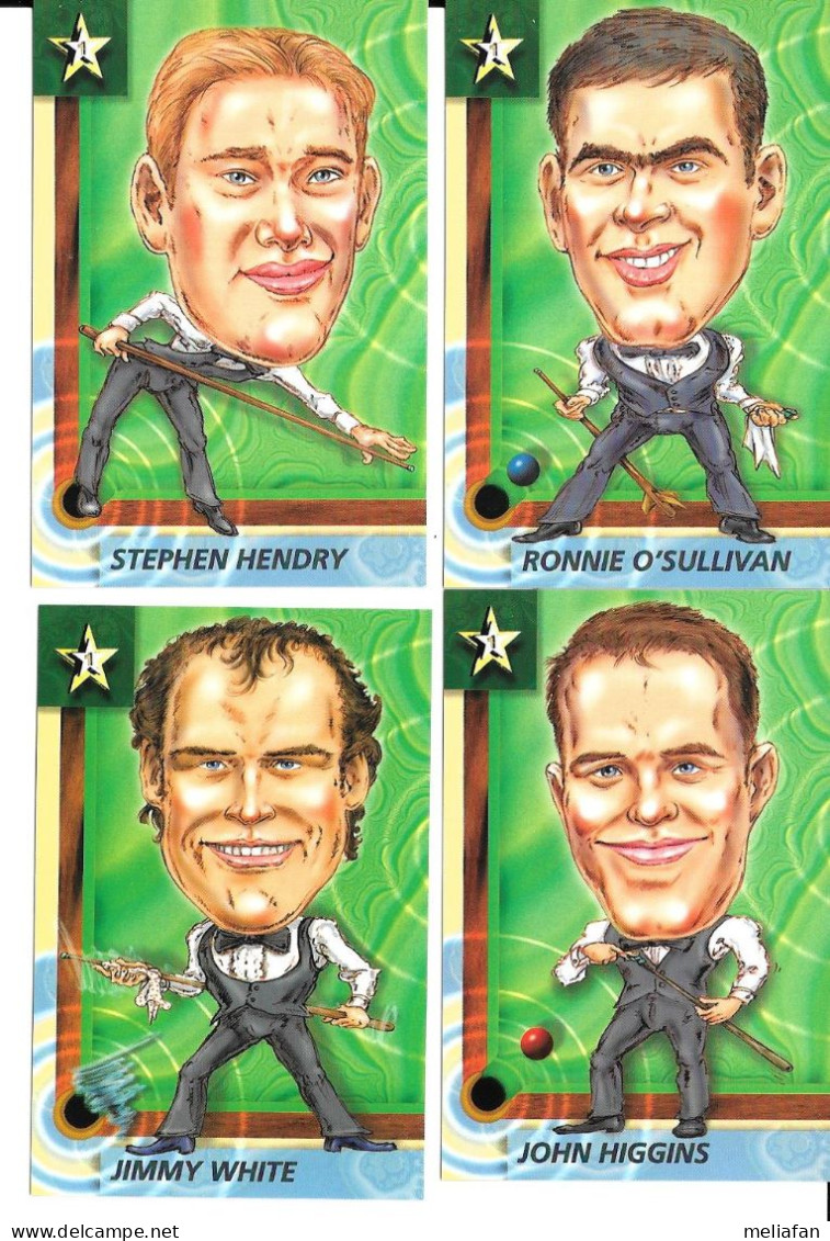 CT69 - RUGLYS CARDS - SNOOKER - STEPHEN HENDRY - JIMMY WHITE - JOHN HIGGINS - RONNIE O'SULLIVAN - Billard