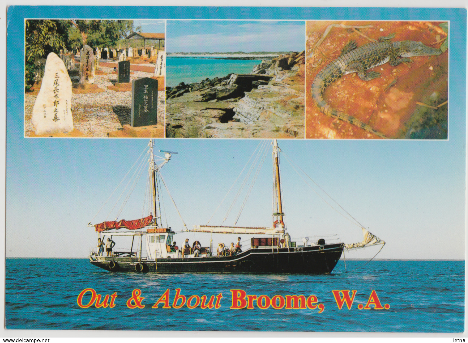 WESTERN AUSTRALIA WA Crocodile Pearl Lugger Grave BROOME Midge MDS Postcard 1988 Pmk 39c Stamp - Broome